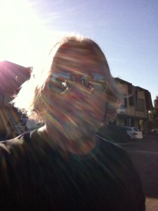 walking around town from music store to music store with the sun on our backs.