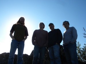the boys recreating the album cover from the Eagles' debut in the mountains....